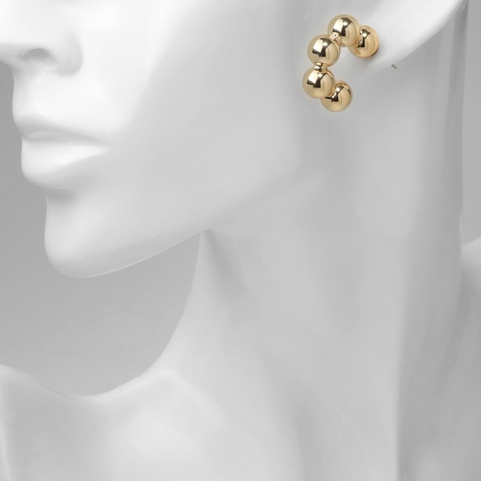 Серьги набор 3 пары &laquo;Топ&raquo; бьюти, цвет белый в золоте