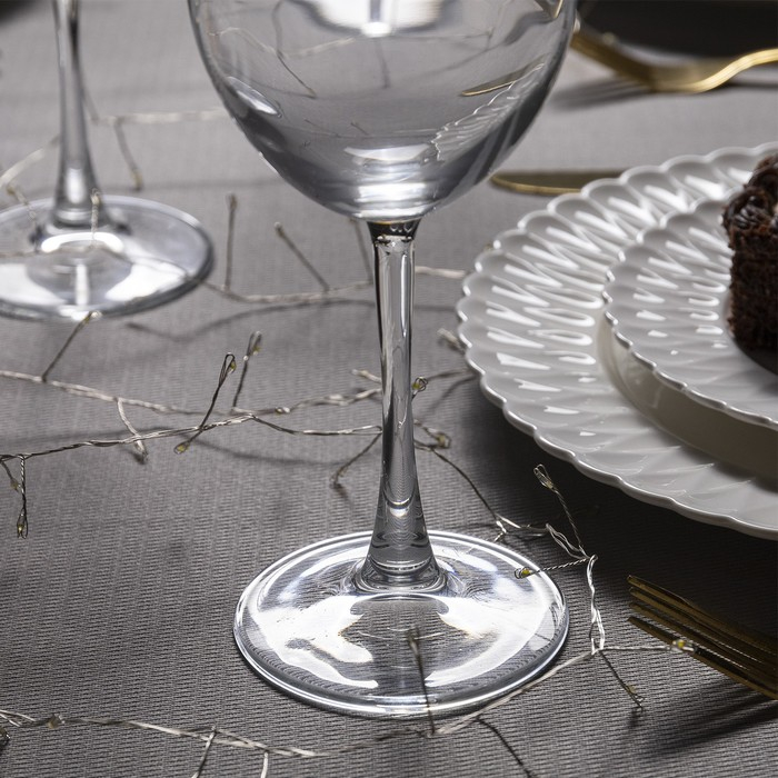 Гирлянда &laquo;Мишура&raquo; 5 м роса, IP20, серебристая нить, 200 LED, свечение тёплое белое, 12 В