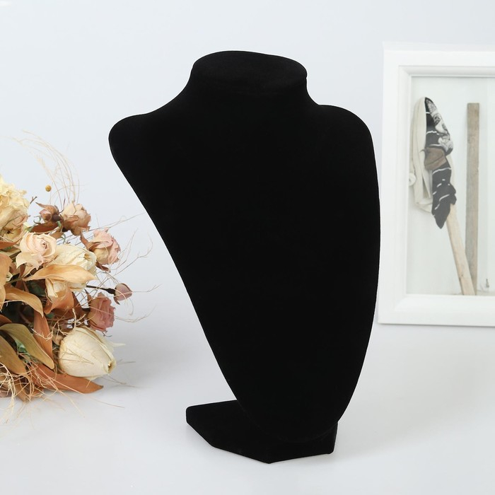 Бюст для украшений, 15,5&times;10&times;21 см, h=21см, цвет чёрный