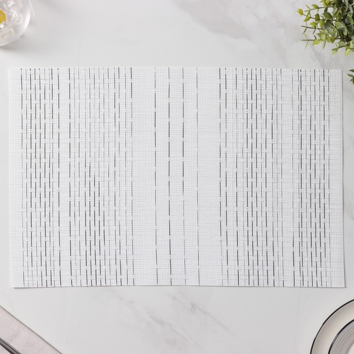 Салфетки сервировочные на стол Доляна &laquo;Ян&raquo;, 4 шт, 30&times;45 см, цвет белый