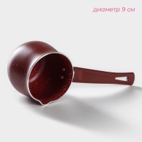 Турка Доляна &laquo;Бордо&raquo;, 450 мл, пластиковая ручка, антипригарное покрытие, цвет бордовый