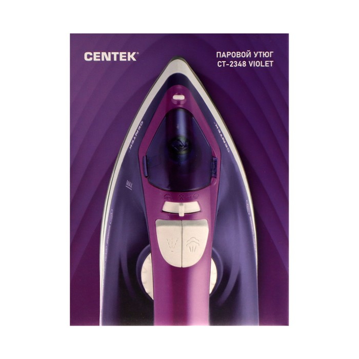 Утюг Centek CT-2348, 1300-1800 Вт, керамическая подошва, 200 мл, фиолетовый Утюг Centek CT-2348, 1300-1800 Вт, керамическая подошва, 200 мл, фиолетовый