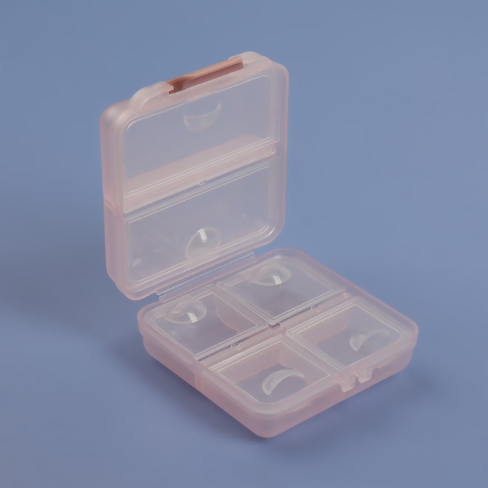 Таблетница, 7 &times; 7,8 &times; 3,5 см, 6 секций, складная, квадрат, цвет МИКС