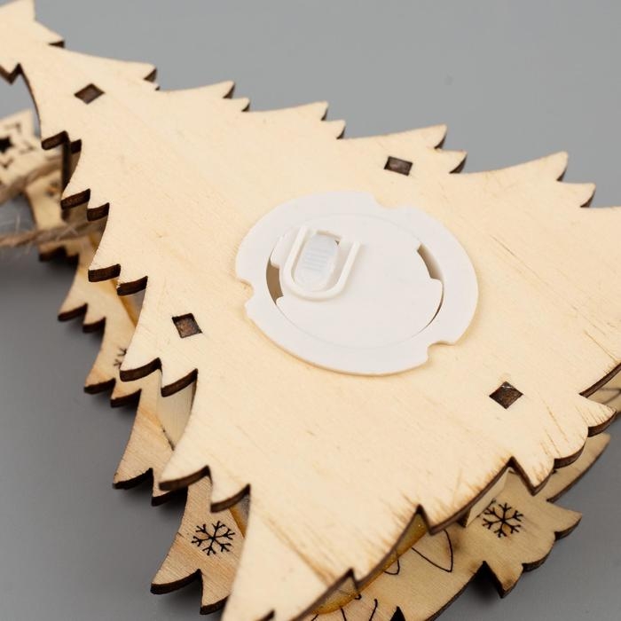 Ёлочная игрушка &laquo;Ёлочка с оленем&raquo;, от батареек, свечение тёплое белое