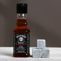 Подарочный набор косметики &laquo;Мужчина №1&raquo;, гель для душа во флаконе виски 100 мл и камни для виски 3 шт, аромат древесный с пряными нотами, Новый Год