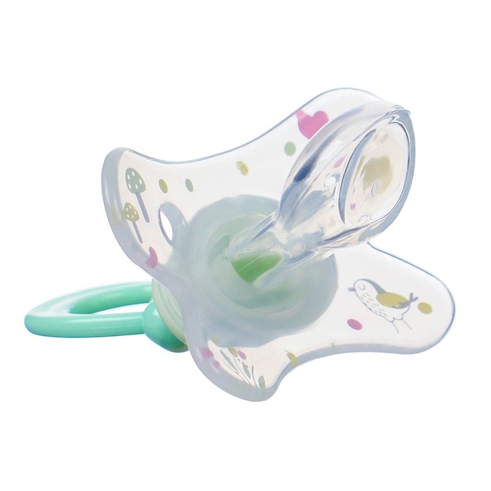 Соска - пустышка силиконовая ортодонтическая &laquo;Зайка&raquo;, от 12 мес., с колпачком, цвет зеленый