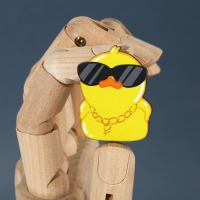 Значки деревянные, неразлучники &laquo;Крякнутые&raquo;, 2 шт., 8 х 12 см.