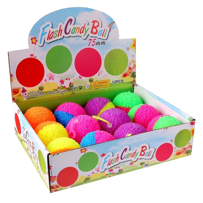 Мяч световой &laquo;Пушистик&raquo; с пищалкой, цвета МИКС