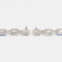 Серьги со стразами &laquo;Блум&raquo; квадраты светлые, цветные в серебре