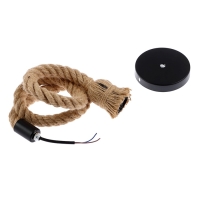 Патрон подвесной, E27, 1м, 220В, материал джут