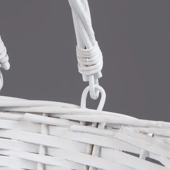 Корзина плетеная с подвижными ручками, 33 х 26 х 11см, белая