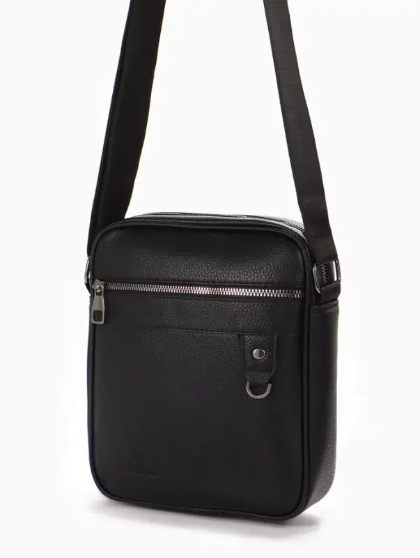 Сумка мужская, 21*7*25 см, отд на молнии, 2 н/карман, длин рег.ремень, черный