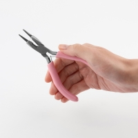 Круглогубцы с бокорезом, для рукоделия, 13 &times; 6,5 см, цвет серебряный/розовый