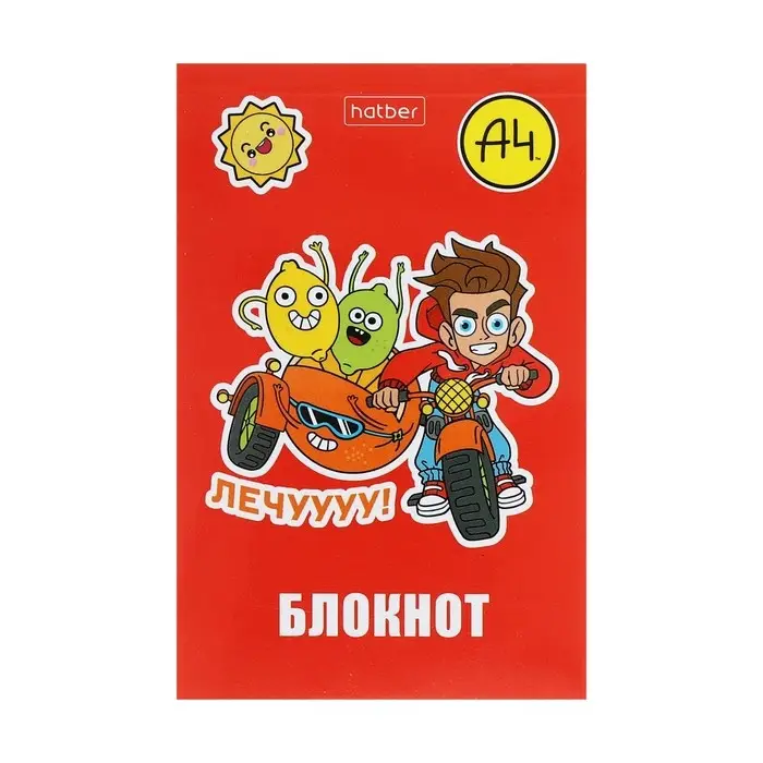 Блокнот А7, 48 листов, в клетку, на склейке, "Влад А4", обложка мелованная бумага, ламинация, трёхцветный блок, блок 60 г/м&sup2;, 5В МИКС