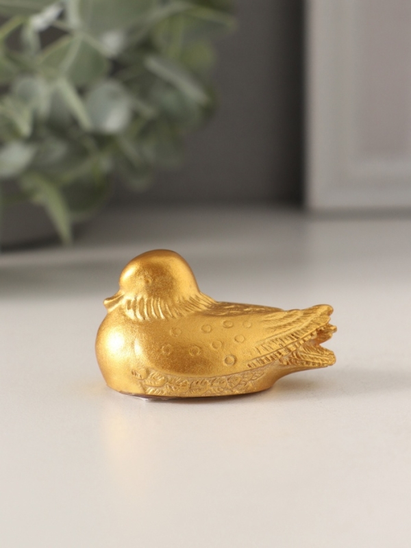 Сувенир полистоун "Уточки-мандаринки" золото набор 4 шт 4,8х3х2,8 см