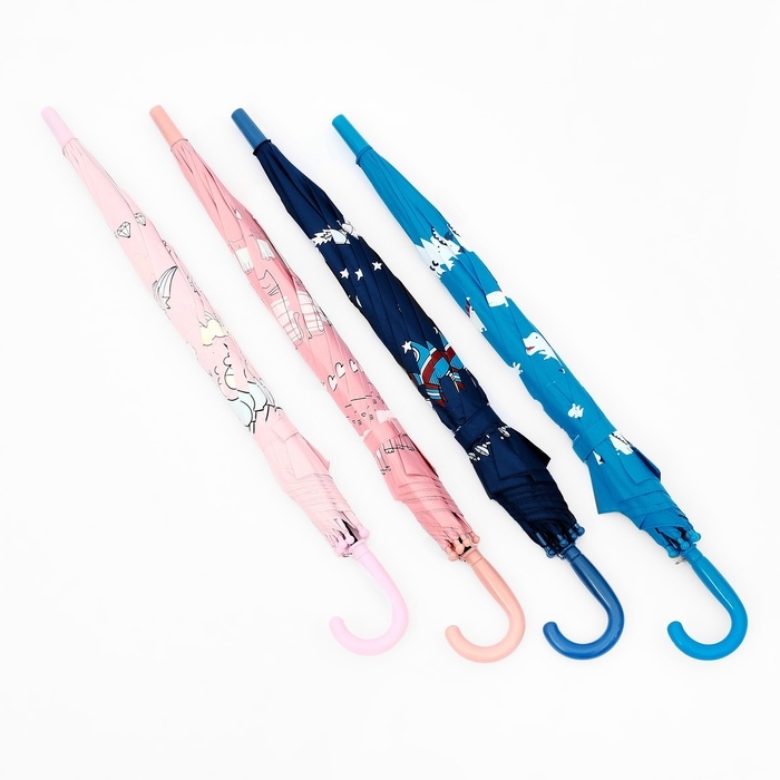 Зонт-трость детский п/авт R49/55 П/Э КОТИКИ ручка-крюк МИКС пакет Зонт-трость детский п/авт R49/55 П/Э КОТИКИ ручка-крюк МИКС пакет