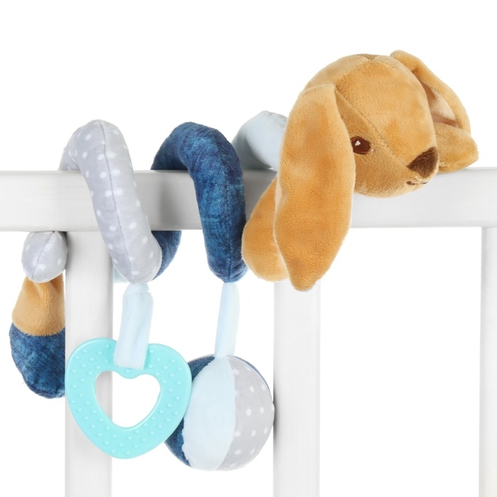 Растяжка - спираль мягкая с погремушкой «Зайчик Пуша», Крошка Я Растяжка - спираль мягкая с погремушкой «Зайчик Пуша», Крошка Я