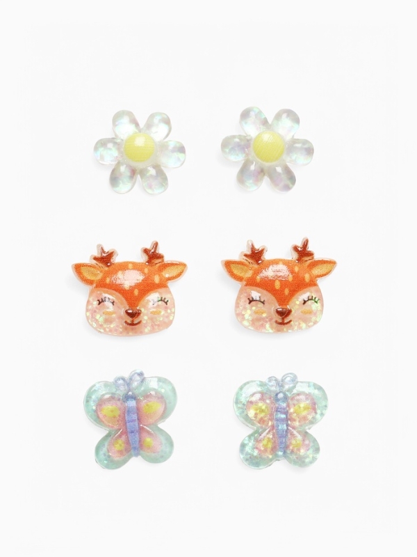 Серьги-клипсы детские на магните "Выбражулька" ассорти, форма МИКС (набор 3 пары)