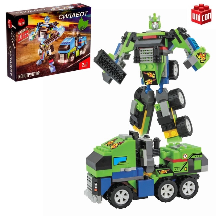Конструктор-трансформер «Грузовик», 119 деталей, цвет зелёный Конструктор-трансформер «Грузовик», 119 деталей, цвет зелёный