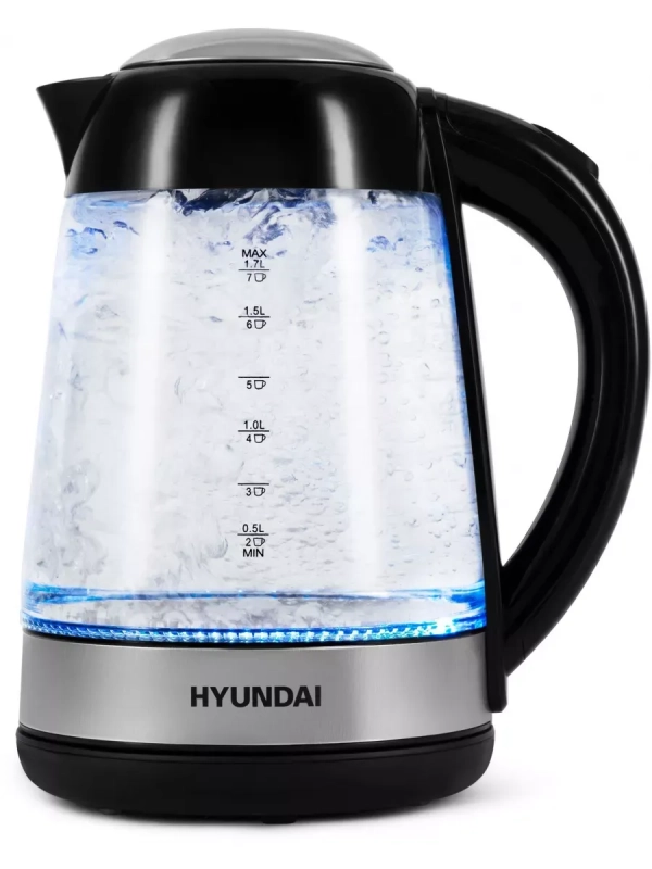 Чайник HYK-G3803 1.7л. 2200Вт черный серебристый