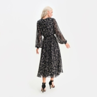 Платье женское с поясом MIST миди, размер 46, чёрный