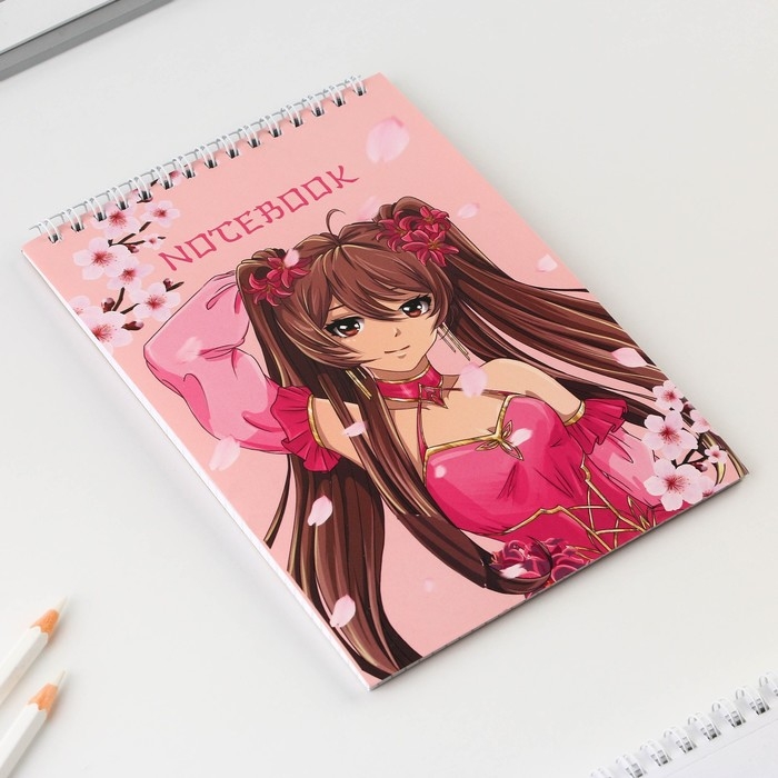 Блокнот А5, 40 листов. На гребне в клетку &laquo;Аниме&raquo;