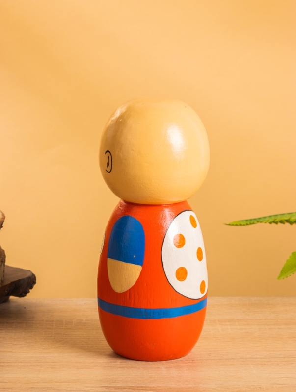 Деревянная кукла кокеши "Курилин" 9х9х21 см