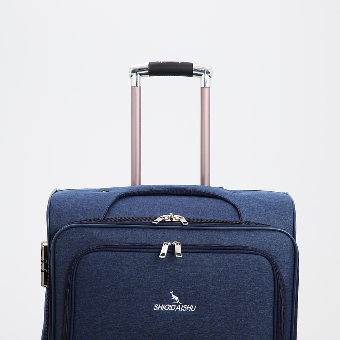 Чемодан большой 95 л (L), отдел на молнии, с расширением, кодовый замок, 3 колеса, 2 наружных кармана, цвет синий