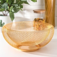 Ваза для фруктов &laquo;Сплетение&raquo;, 30&times;30&times;13, цвет золотой