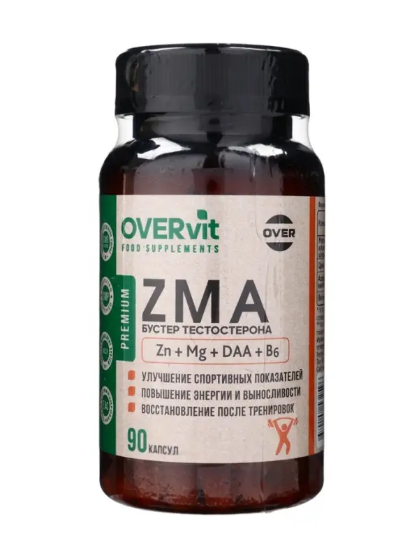 Комплексная добавка к пище ZMA OVERvit, 90 капсул