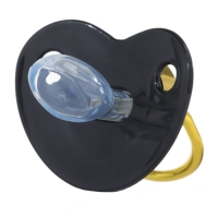 Соска - пустышка силиконовая ортодонтическая &laquo;Я тут главный&raquo;, от 12 мес., с колпачком, цвет черный/золото, стразы