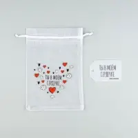 Мешочек подарочный из фатина с термонаклейкой &laquo;Ты в моем сердечке&raquo;, 11 х 16 см +/- 1.5 см