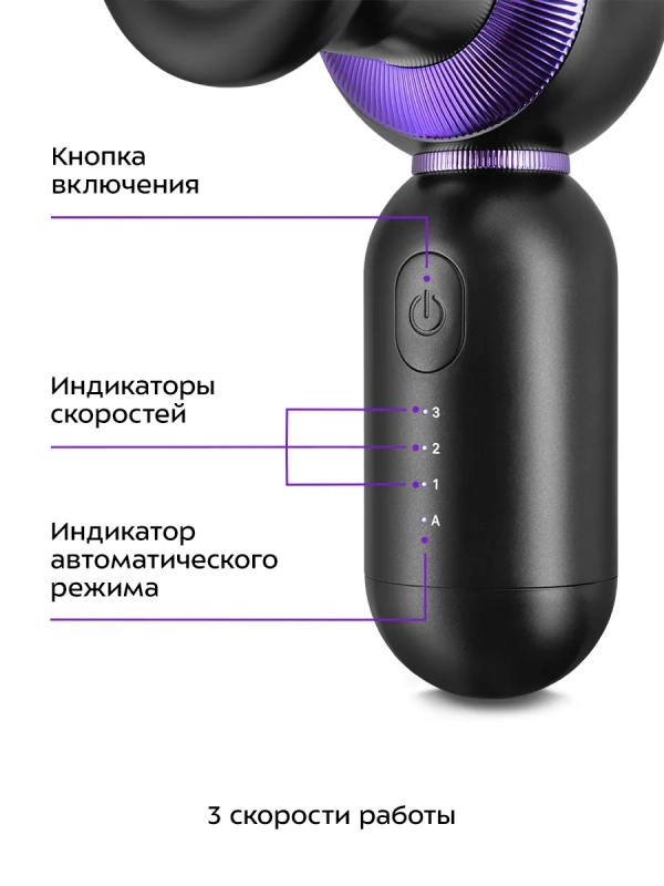 Перкуссионный массажер пистолет КТ-2987 - 60 Вт