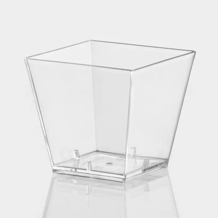 Форма пластиковая одноразовая для фуршета &laquo;Квадрат&raquo;, 60 мл, прозрачная