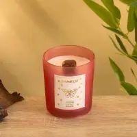 Свеча в стекле с камнем Manifest икебана 200 гр соевый воск