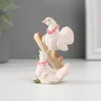 Фигурка полистоун &laquo;Голуби в розовом венке&raquo;, 6&times;4 см