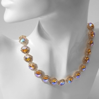 Колье &laquo;Драгоценность&raquo; круг в стразах, цветное в золоте, 32 см