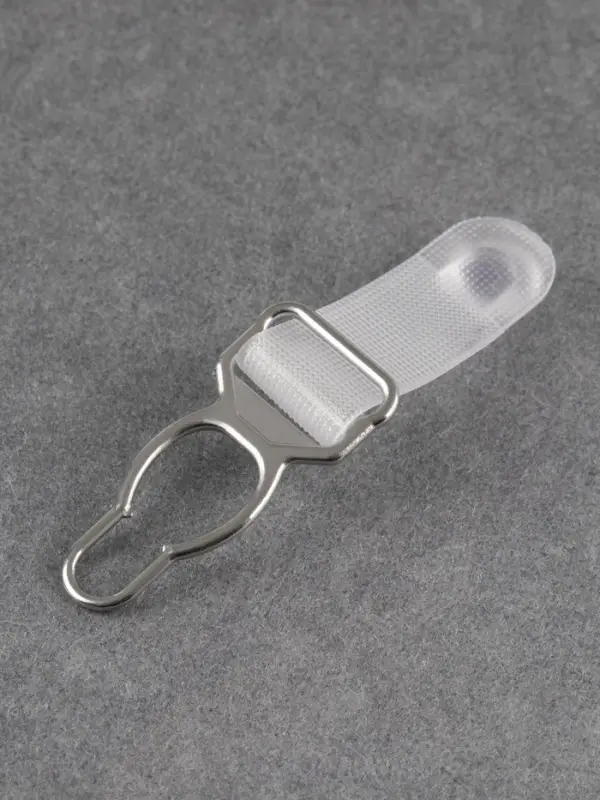 Застёжка для чулок, металлическая, 12 мм, 4 шт., прозрачная