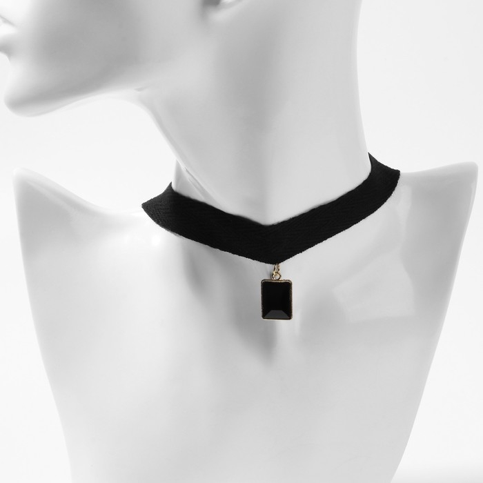 Чокер &laquo;Стиль джинс&raquo; прямоугольник, цвет чёрный в золоте, 30 см