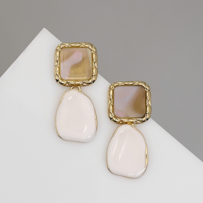 Серьги ассорти &laquo;Геометрия&raquo; соединение фигур, цвет золото