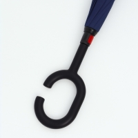 Зонт - наоборот «Однотон», механический, 8 спиц, R = 53/61 см, цвет чёрный/синий Зонт - наоборот «Однотон», механический, 8 спиц, R = 53/61 см, цвет чёрный/синий