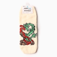 Носки женские махровые &laquo;Дракончик и феникс&raquo;, цвет светло-жёлтый, размер 36-40