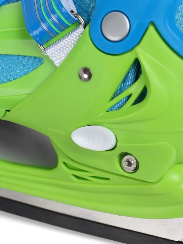 Коньки детские раздвижные BlackAqua, р. 30-33, для фитнеса, зелёные, синие