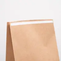 Пакет крафт бумажный фасовочный, прямоугольное дно, с клеевой лентой 24 х 14 х 40 см