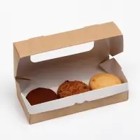 Контейнер на вынос, с окном, крафт, 17&times;7&times;4 см