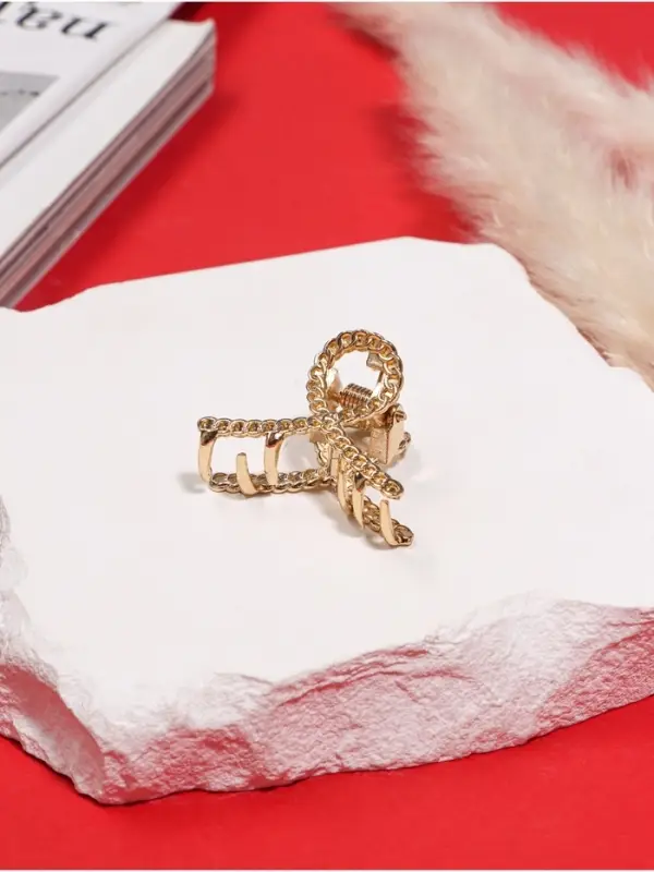 Крабик для волос &laquo;Эмма&raquo;, петля, 3 см, золото