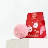 URAL LAB Розовый НГ Бомбочка для ванны "Снежный маршмеллоу", 40 гр
