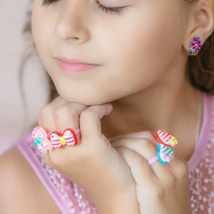 Серьги клипсы детские Выбражулька &laquo;Блестящие цветы&raquo;, миксы