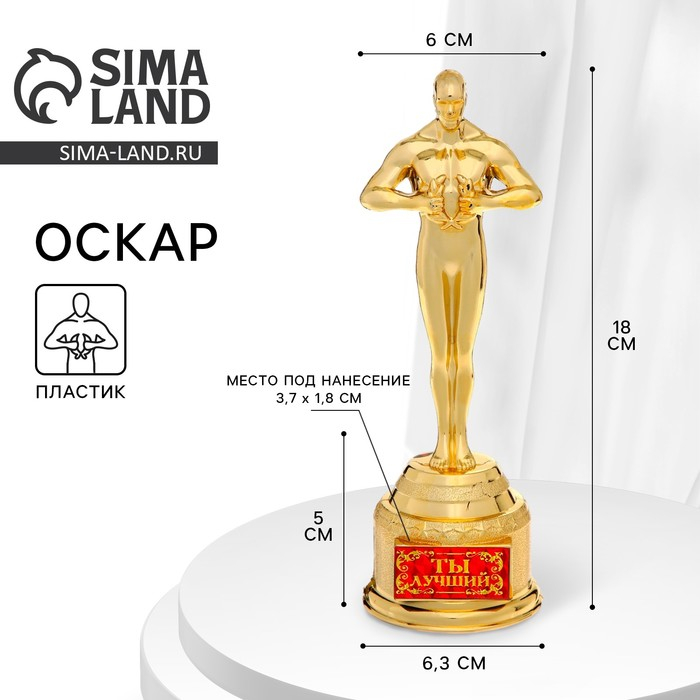 Кубок наградная фигура &laquo;Ты лучший&raquo;, оскар, пластик, 18 х 6,3 см.