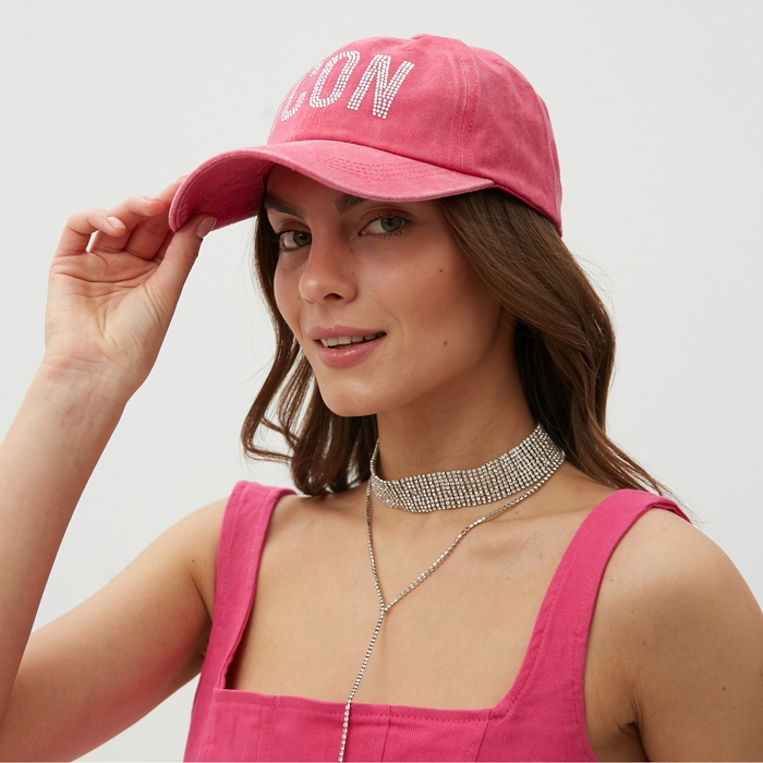 Кепка женская со стразами MIST Icon, розовый, р. 56-58 Кепка женская со стразами MIST Icon, розовый, р. 56-58